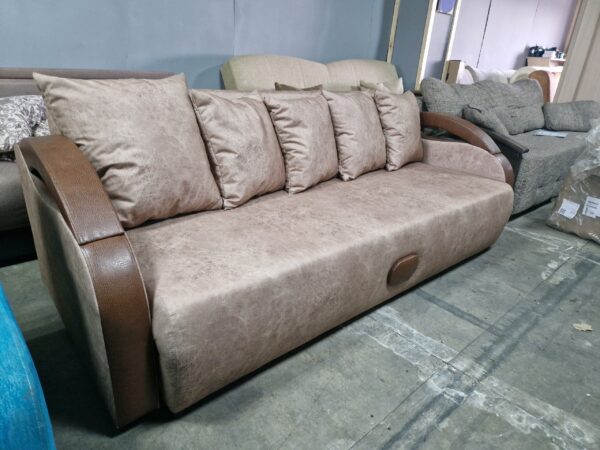 Диван-кровать “Мария” Savana Plus Mocca, еврокнижка, бежевая обивка, ящик для белья — изображение 2