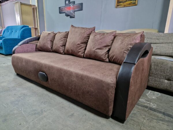 Диван-кровать “Мария Dakota Nut, еврокнижка, бежевая обивка, ящик для белья — изображение 2