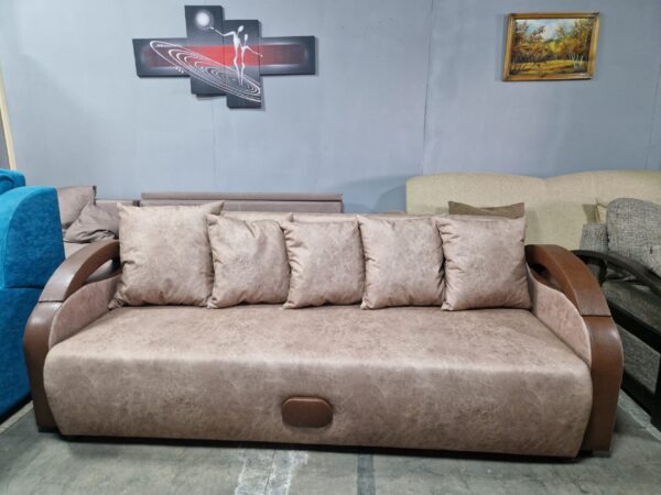 Диван-кровать “Мария” Savana Plus Mocca, еврокнижка, бежевая обивка, ящик для белья